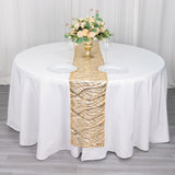 Elegant Champagne Wave Embroidered Sequins Table Runner
