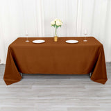 Cinnamon Brown Polyester Tablecloth