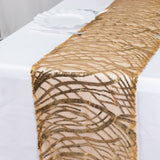 Enhance Your Table Setting with the Gold Wave Embroidered Sequins Table Runner
